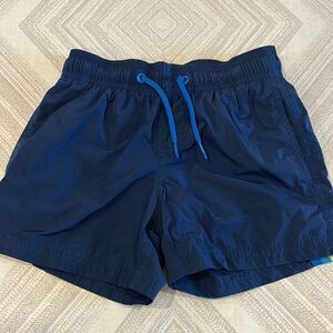 Sundek Boys Navy Blue Swim Shorts with Blue Drawstring with Neon Yellow Trim